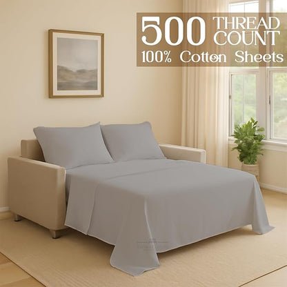 Sleeper Sofa 4 Piece Bed Sheet Set Premium Quality 100% Cotton 500 Thread Count - Image 2