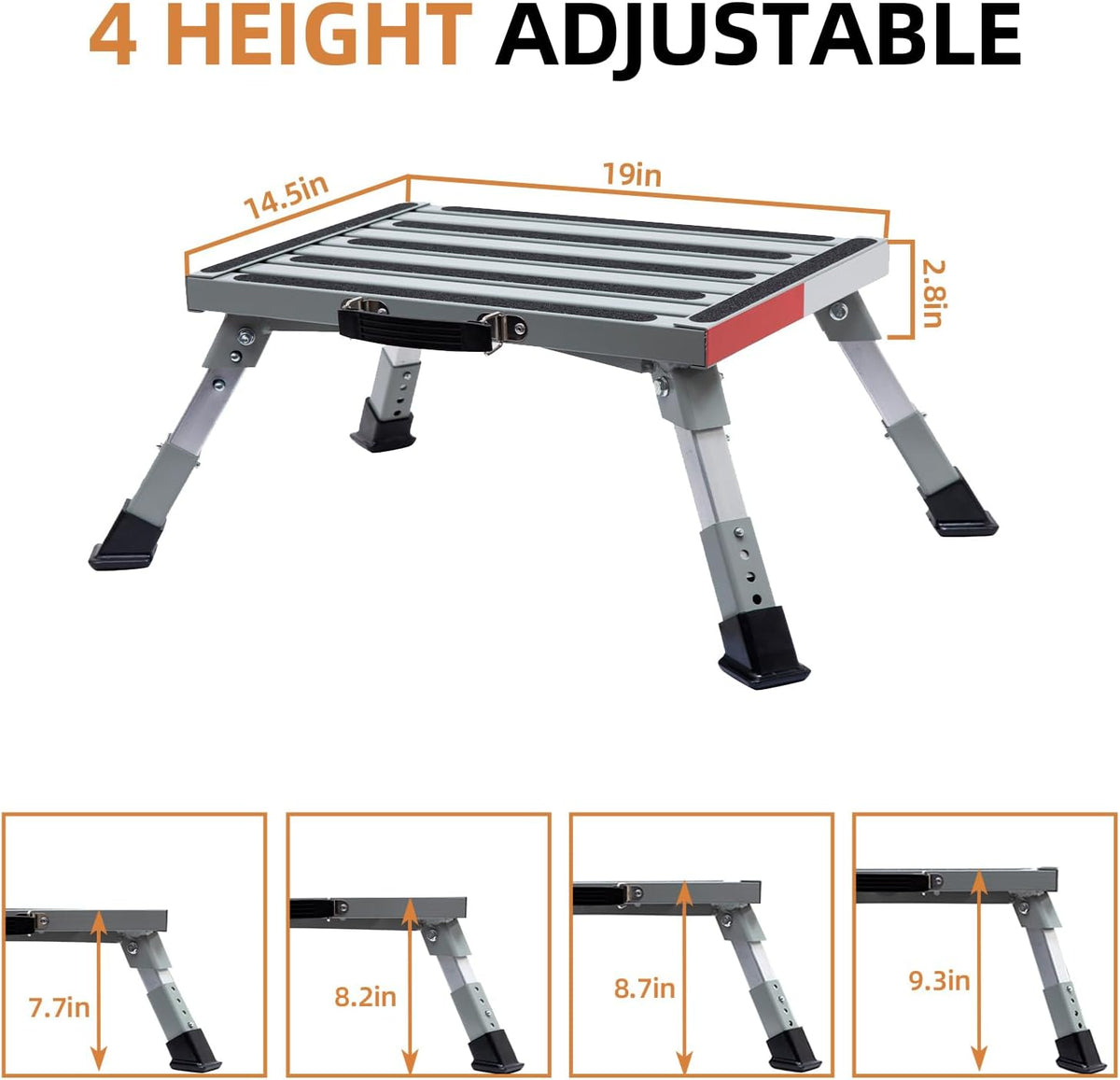 homeon wheels 19" x 14.5" large rv step shown in use