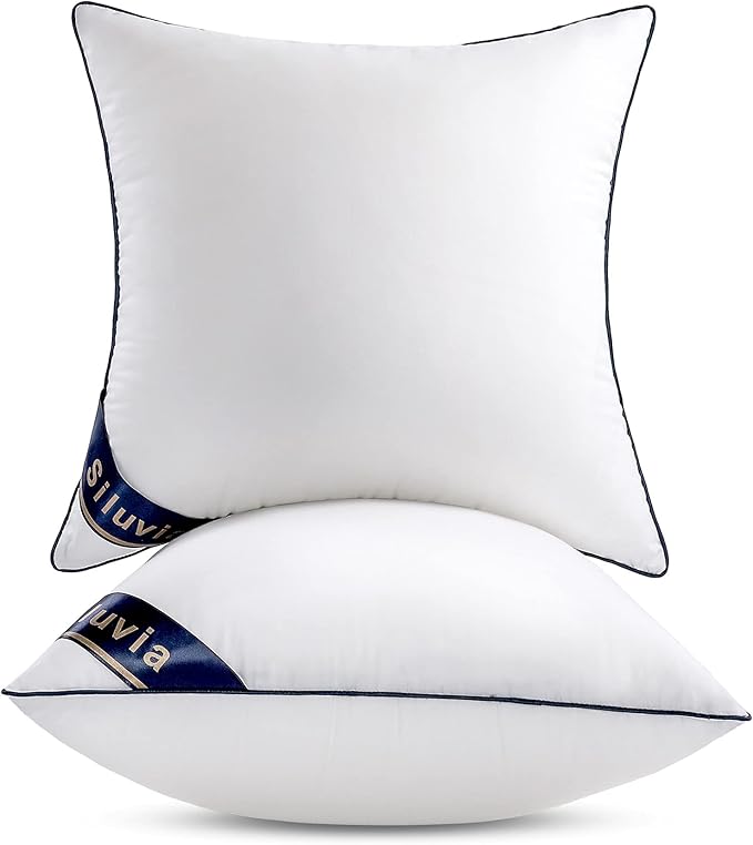 Siluvia 24x24 Pillow Inserts Set of 2 Square Throw 24 Euro Pillows by SiluviaHome