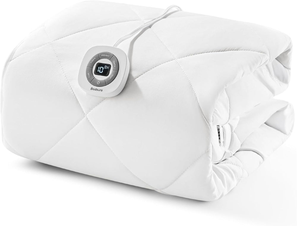 Bedsure Heated Mattress Pad Full, Bed Warmer with Preheat & Memory Function