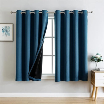 G2000 100% Blackout Curtains for Bedroom Living Room 63 Inch Length Peacock - Image 9