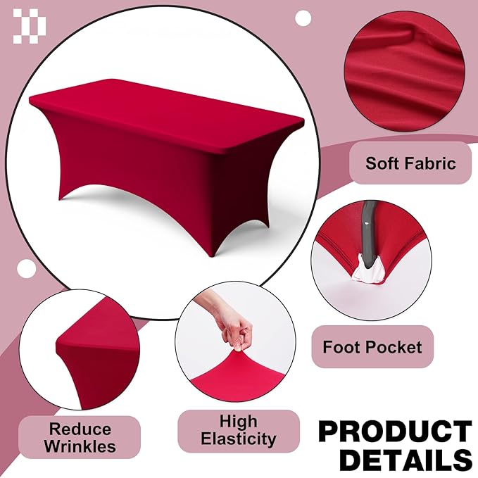 Trlyc 1 Pack 6FT Spandex Table Cloth - Image 3