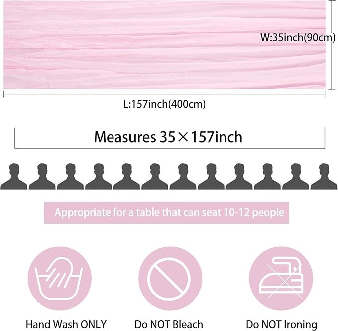 12 Pack 13Ft Cheesecloth Table Runner 35x157 Inch Boho Gauze Table Runner - Image 2