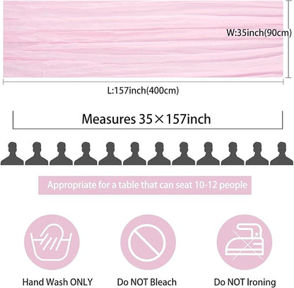 12 Pack 13Ft Cheesecloth Table Runner 35x157 Inch Boho Gauze Table Runner - Image 2