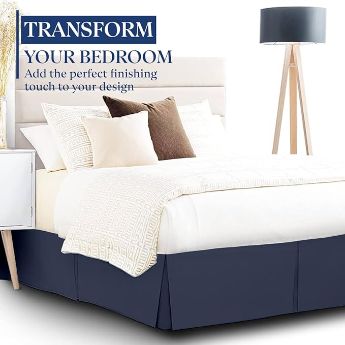 SKY BEDDINGS Luxury Pleated King Bed Skirt - Image 2