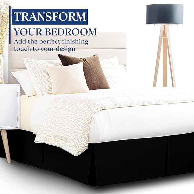 SKY BEDDINGS Luxury Pleated King Bed Skirt - Image 2