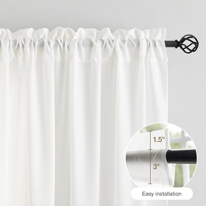 Anmao Non-See-Through Off White Privacy Semi Sheer Curtains - Image 7
