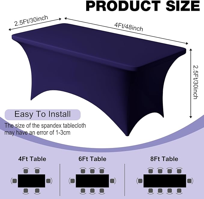 Trlyc 1 Pack 4FT Spandex Table Cloth - Image 4