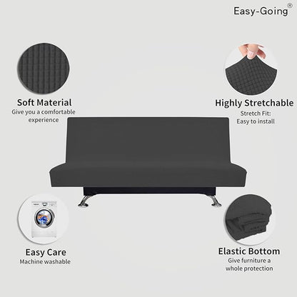 Easy-Going Stretch Futon Slipcover Armless Futon Bed Cover Furniture Protector - Image 3