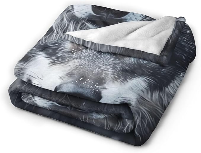 Wolf Blanket Wolf Throw Blanket Flannel Stuff Merch Cozy Decor Fleece Plush - Image 2