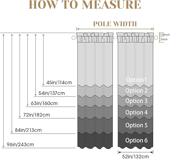 HOMEIDEAS Halloween Non-See-Through Black Privacy Semi Sheer Curtains 72 Inches - Image 8