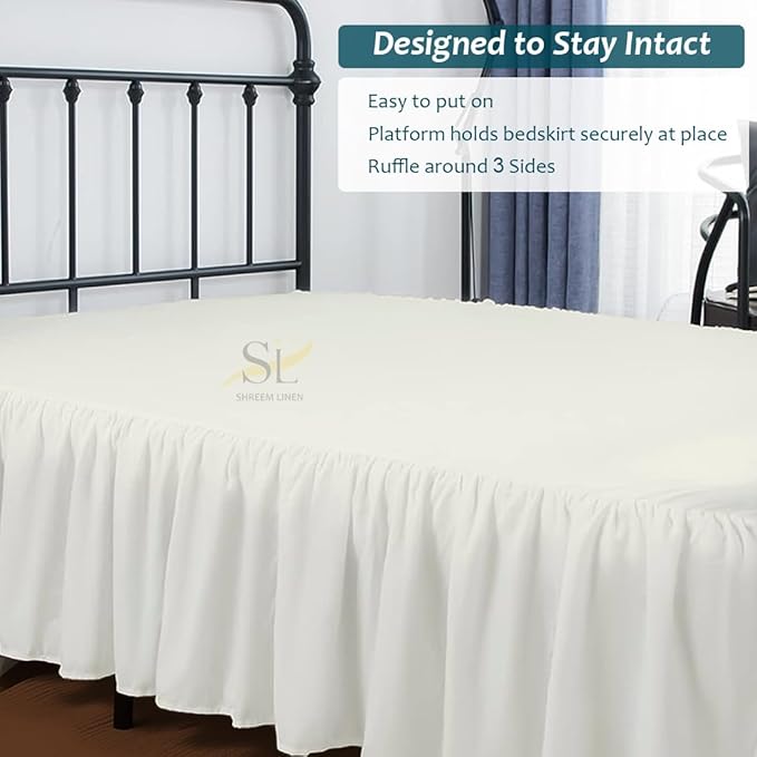 Shreem Linen Ruffled Bed Skirt - Image 7