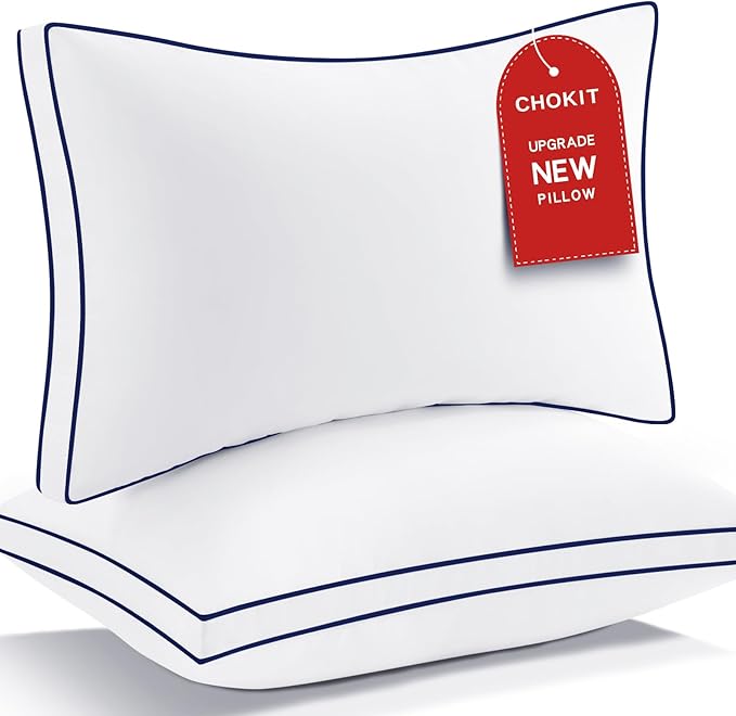 Premium Pillows King Size Set of 2, Fluffy and Supportive 7D Down Alternative by CHOKIT