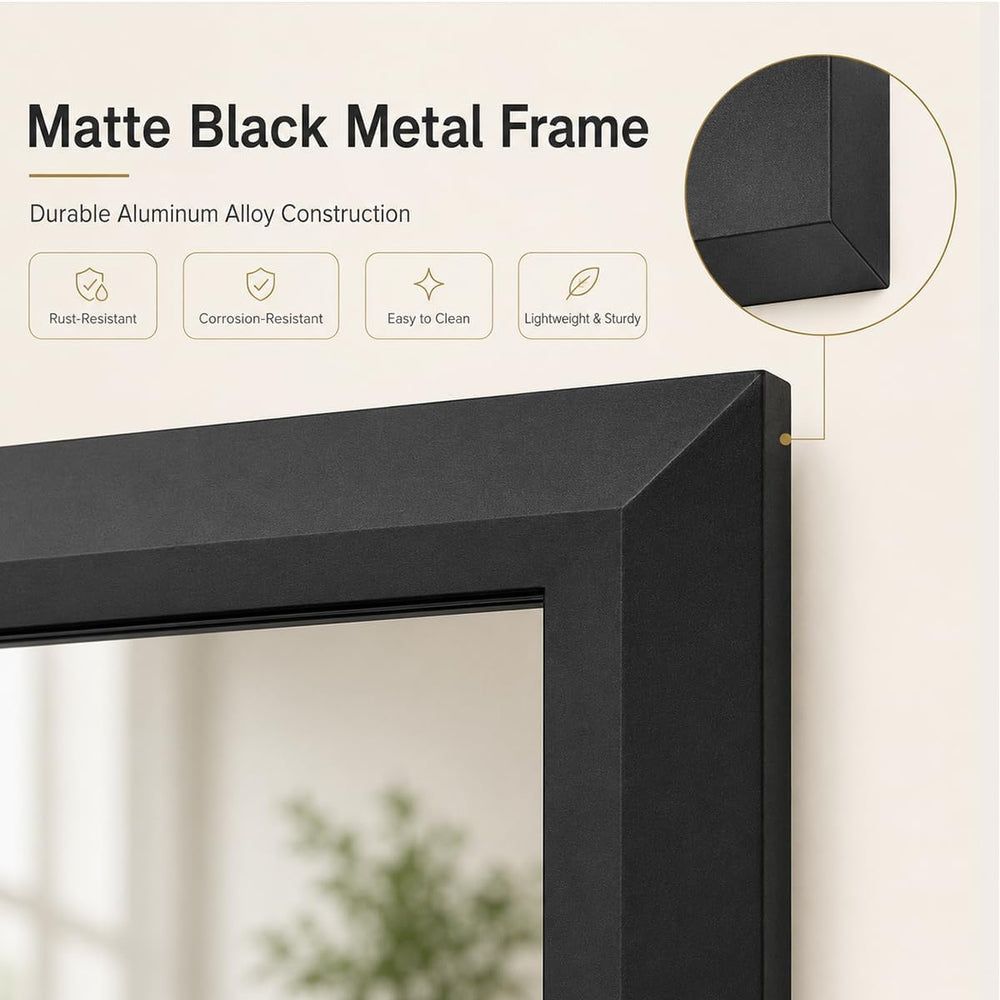 SMIROR 24x36 Matte Black Bathroom Vanity Mirror for Over Sink