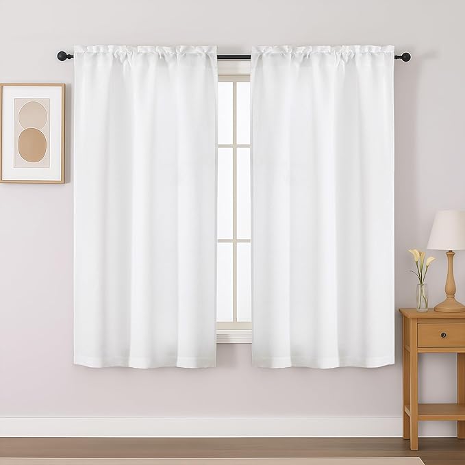 Gwine White Curtains 45 Inch Length by Gwine