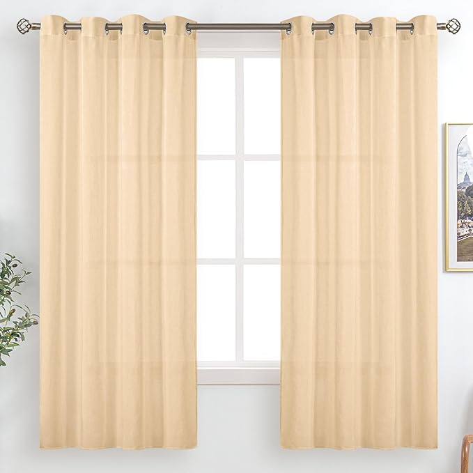 BGment Linen Look Semi Sheer Curtains by BGment
