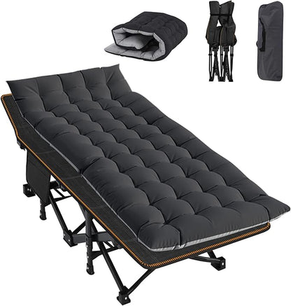 ABORON Camping Cot for Adult 28" Extra Wide, Heavy-Duty 1200D Oxford Cot for by ABORON