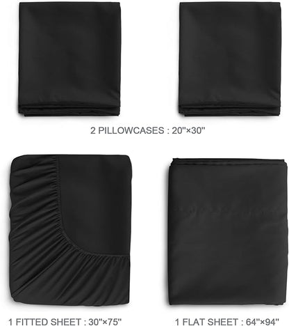 SPRINGSPIRIT Cot Sheets 30" x 75" x 9", 4 Piece Cot Sheet Set, Cot Size Fitted - Image 3