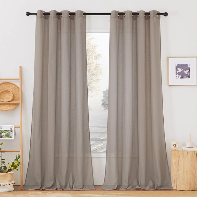 NICETOWN Sheer Linen Curtains 108" Long by NICETOWN