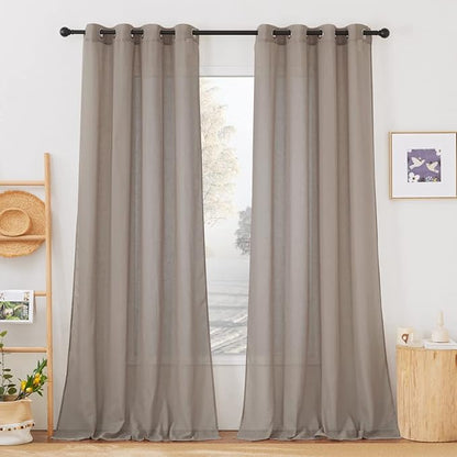 NICETOWN Sheer Linen Curtains 108" Long by NICETOWN
