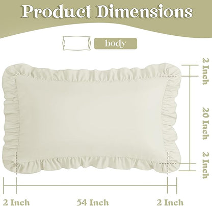 KKJIAF Ruffle Body Pillow Cases Set of 1, Ruffled Pillow Covers - Image 3
