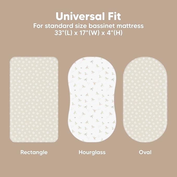 2-Pack Baby Bassinet Sheets Girl, Boy - Image 3