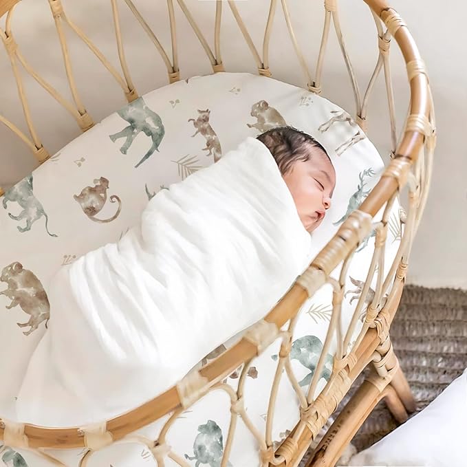 Ultra Soft Fitted Bassinet Sheets 3 Pack, Universal Fitted for.Baby Cradle - Image 5