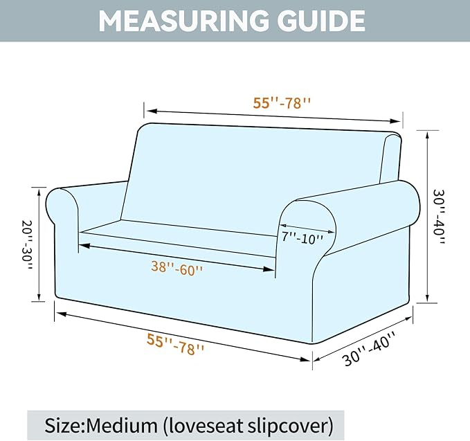 LURKA Stretch Loveseat Sofa Slipcovers 1 Piece Couch Covers - Image 6