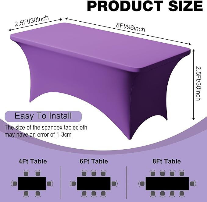 Trlyc 2 Pack 8FT Spandex Table Cloth - Image 4
