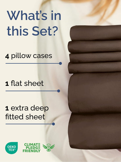 cgk extra deep queen sheet set - 6pc shown in use