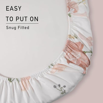 Gllquen Baby Bassinet Sheets Set 2-Pack, Breathable Cozy Bassinet Fitted Sheet - Image 5