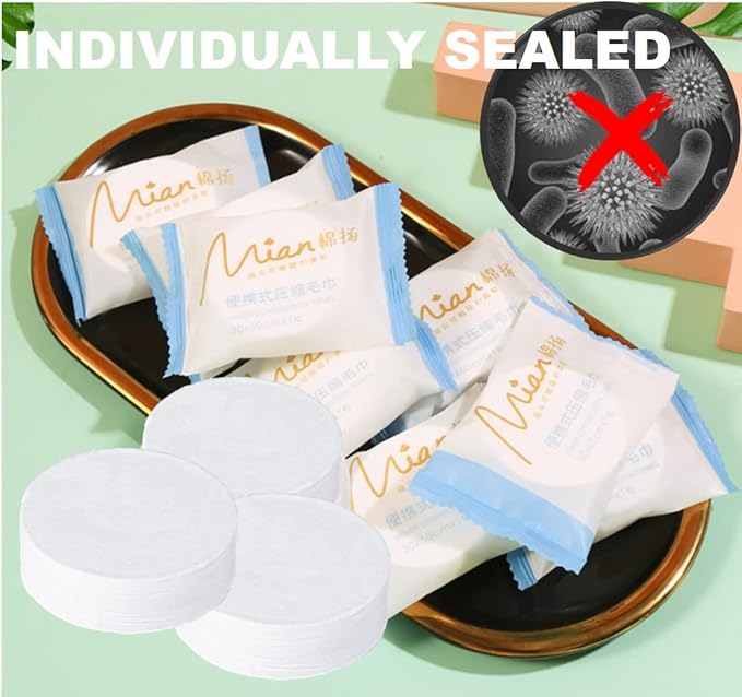 Premium Extra Large and Thick Pure Cotton Disposable Washcloths, Portable - Image 3