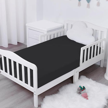 Waterproof Crib Sheets for Boys 2 Pack, Fitted Baby Crib Sheet Neutral 52" x - Image 5