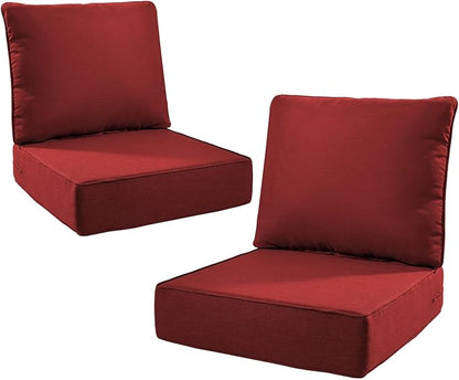 6" Thick Outdoor Cushions 22x24x6, 2-Set Deep Seat Patio Cushions by Pugire