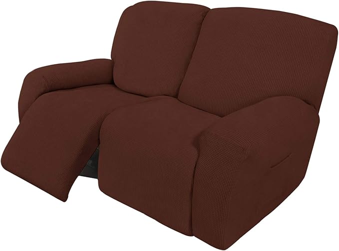 Easy-Going 6 Pieces Recliner Loveseat Stretch Sofa Slipcover Sofa Cover by Easy-Going