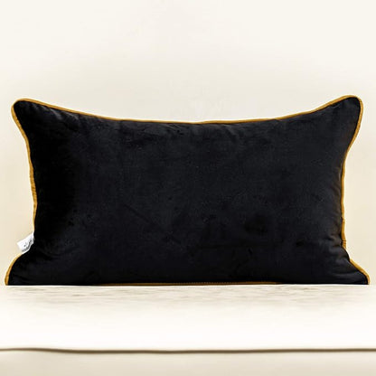 Alerfa 12 x 20 Inches Black Geometric Gold Leather Striped Cushion Cases - Image 2