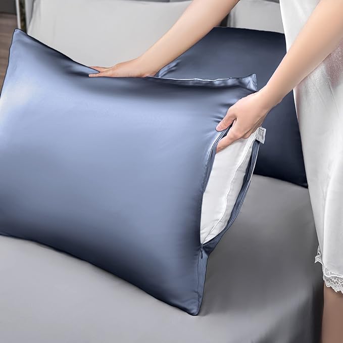 Mulberry Silk Pillowcase for Hair and Skin, King Size Cooling Silk Pillow Case - Image 6