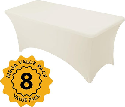 8-Pack Premium Cream Spandex Tablecloths - Image 2