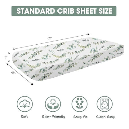 Bimocosy Crib Sheets 4 Pack, Baby Crib Sheets Fitted - Image 2
