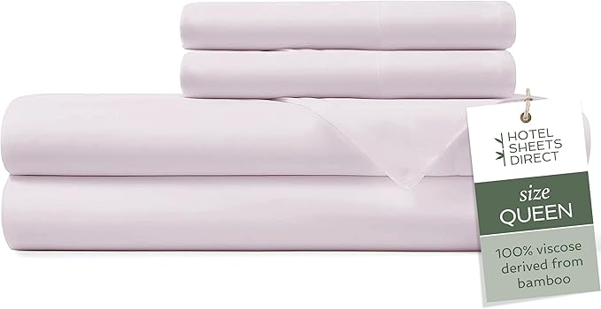 Hotel Sheets Direct 4 Piece Bed Sheet Set Queen Size, 100% Viscose Derived from by HOTELSHEETSDIRECT