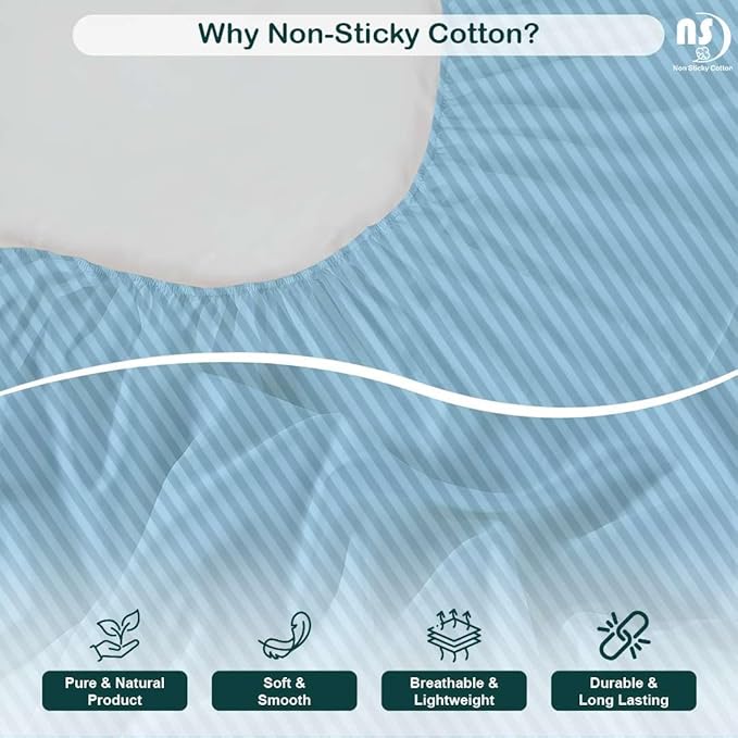 NON Sticky cotton Queen Size Sleeper Sofa Sheets, 4 Piece Egyptian Cotton Bed - Image 4