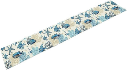Coral Ocean Fish Table Runner for Kitchen Bedroom Living Room Underwater World - Image 2