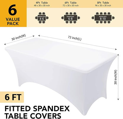 6-Pack Premium White Spandex Tablecloths - Image 6