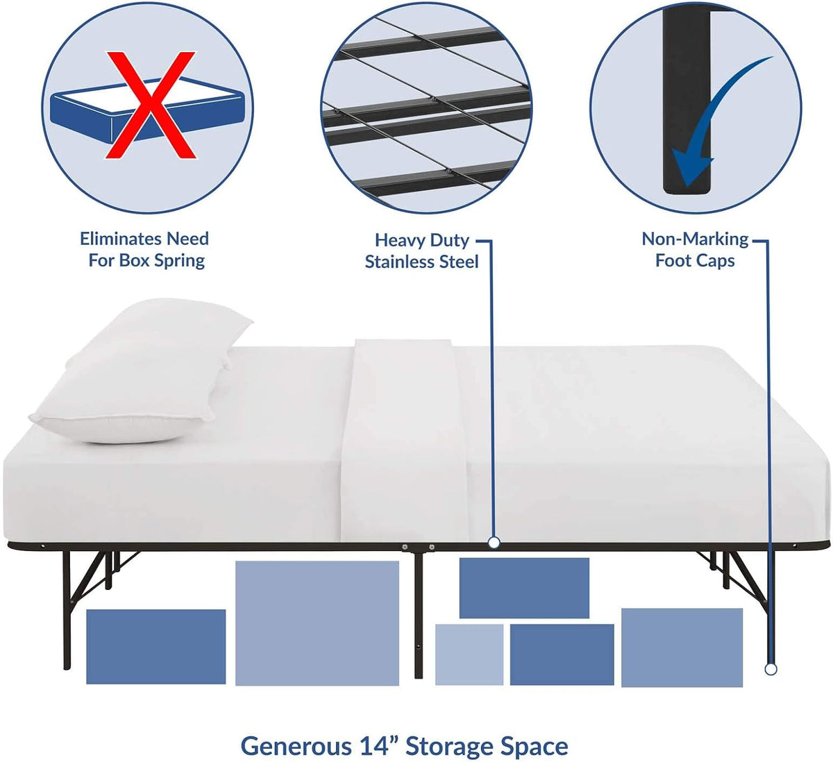 modway mod-5429 fba_ horizon replaces box spring-folding metal showing dimensions