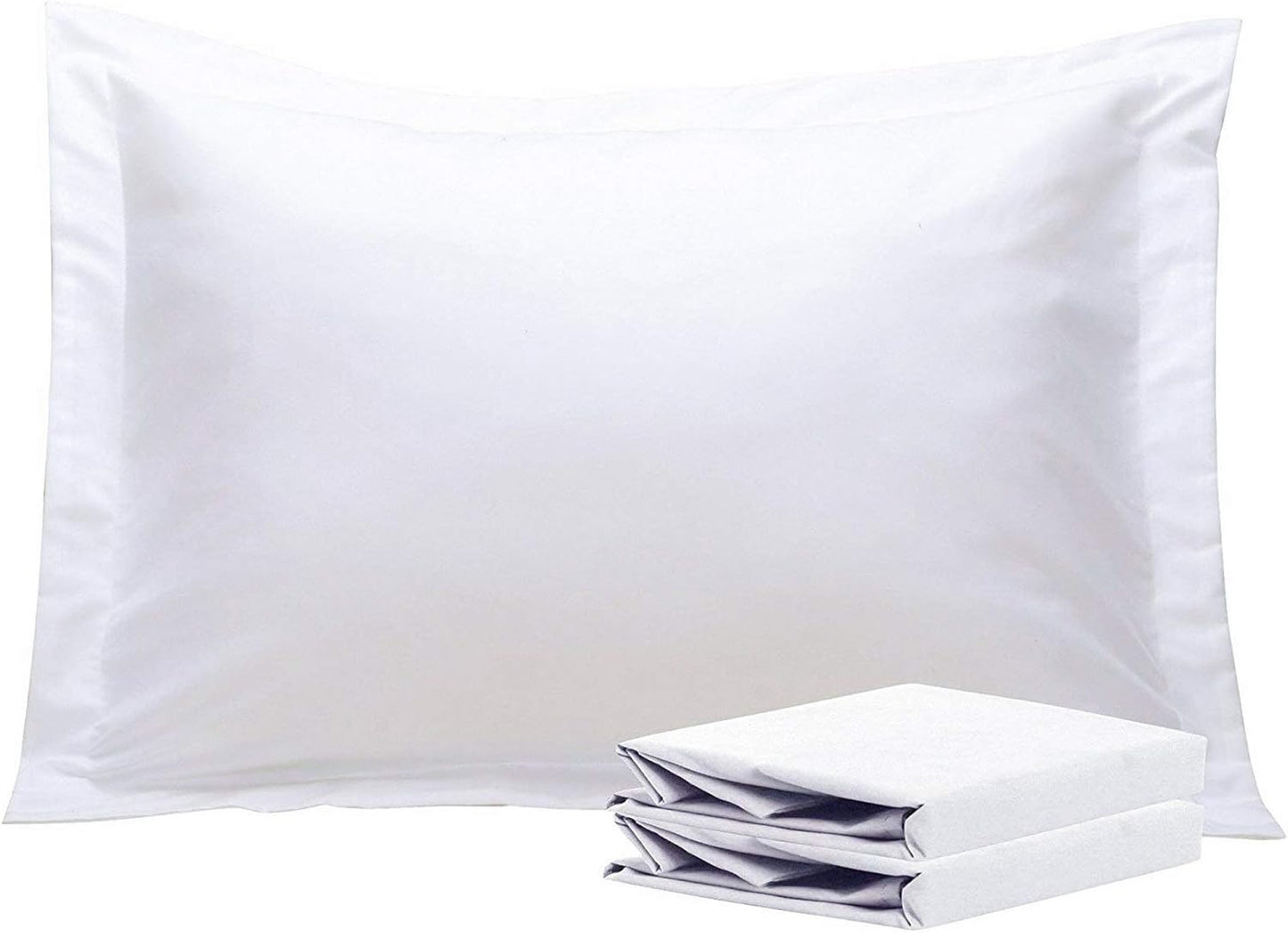 NTBAY Standard Pillow Shams - 2 Pack Brushed Microfiber 20x26 Sham Covers - Super Soft and Cozy, Wrinkle, Fade, Stain Resistant 20x26 Inches Oxford Pillowcases, White