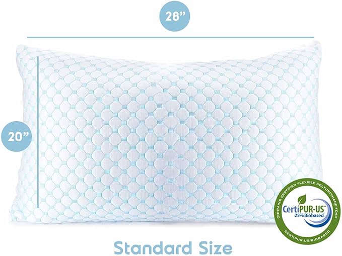 Nestl Cooling Pillow for Sleeping 1 Pack, Luxury Shredded Memory Foam Pillows - Image 2