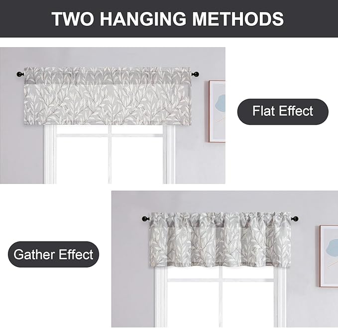 Leeva Leaves Printing Curtains Valances - Image 7