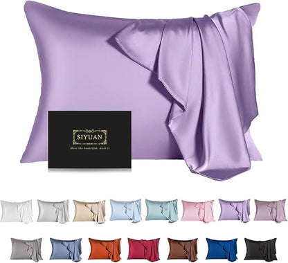 Mulberry Silk Pillowcase for Hair and Skin, Standard Size Cooling Silk Pillow by SIYUAN