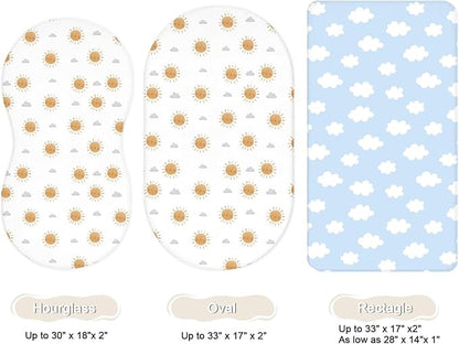 Bassinet Sheets for Baby Girls Boys 2 Pack, Fitted Baby Mattress Sheet for - Image 2