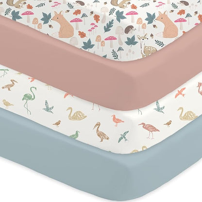 Bimocosy Crib Sheets 4 Pack, Baby Crib Sheets Fitted by bimocosy